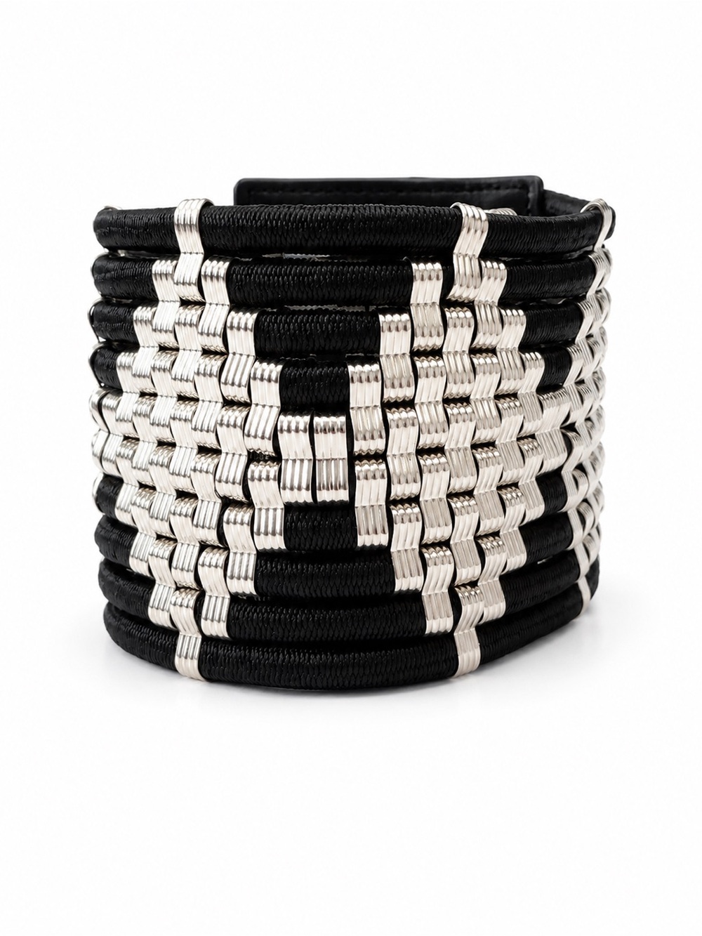 Bebe Women’s Wide Elastic Studded Diamond Pattern Waist Cinch Belt